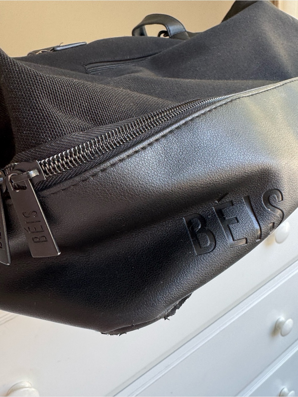 BEIS Black Weekender Travel Duffel Bag with Bottom Shoe Compartment - Picture 12 of 15